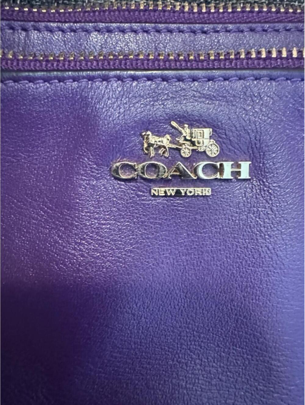 Coach Purple Leather Wristlet - Picture 2 of 6